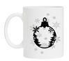 Witte kerst mok met kerstbal en winterse opdruk