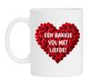 Witte koffie mok een bakkie vol met liefde bakkie koffie 
