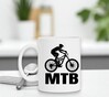 foto 2 Witte koffie mok met opdruk van een mountainbike