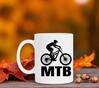 foto 3 Witte koffie mok met opdruk van een mountainbike