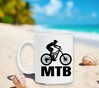 foto 4 Witte koffie mok met opdruk van een mountainbike
