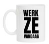 Witte koffie of thee mok werk ze vandaag