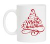 Witte mok Merry Christmas in kerstboom design