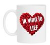 Mok rode rozen hart met tekst ik vind je lief