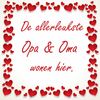 Spreukentegeltje De allerleukste opa en oma wonen hier