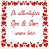 Spreukentegeltje De allerliefste opa en oma wonen hier