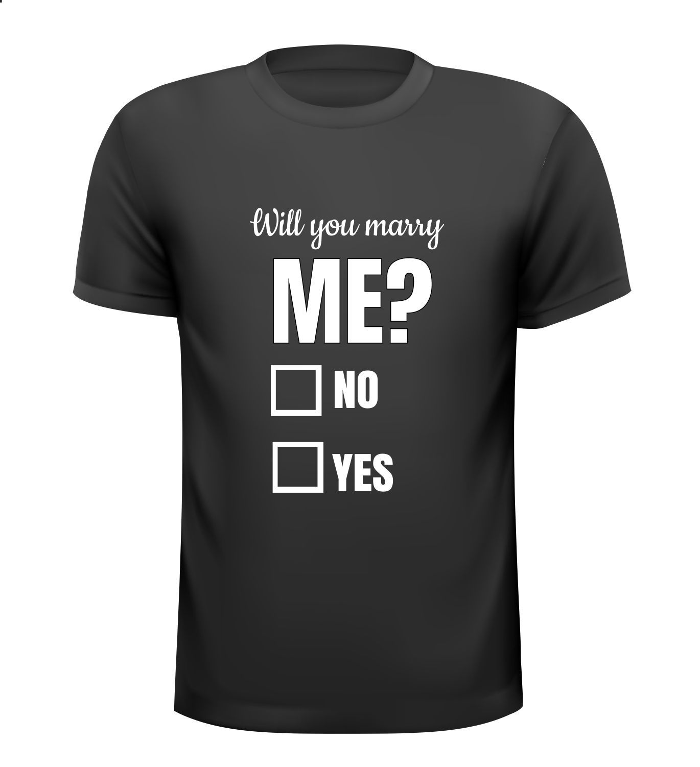 T-shirt huwelijks huwelijksaanzoek will you marry me?