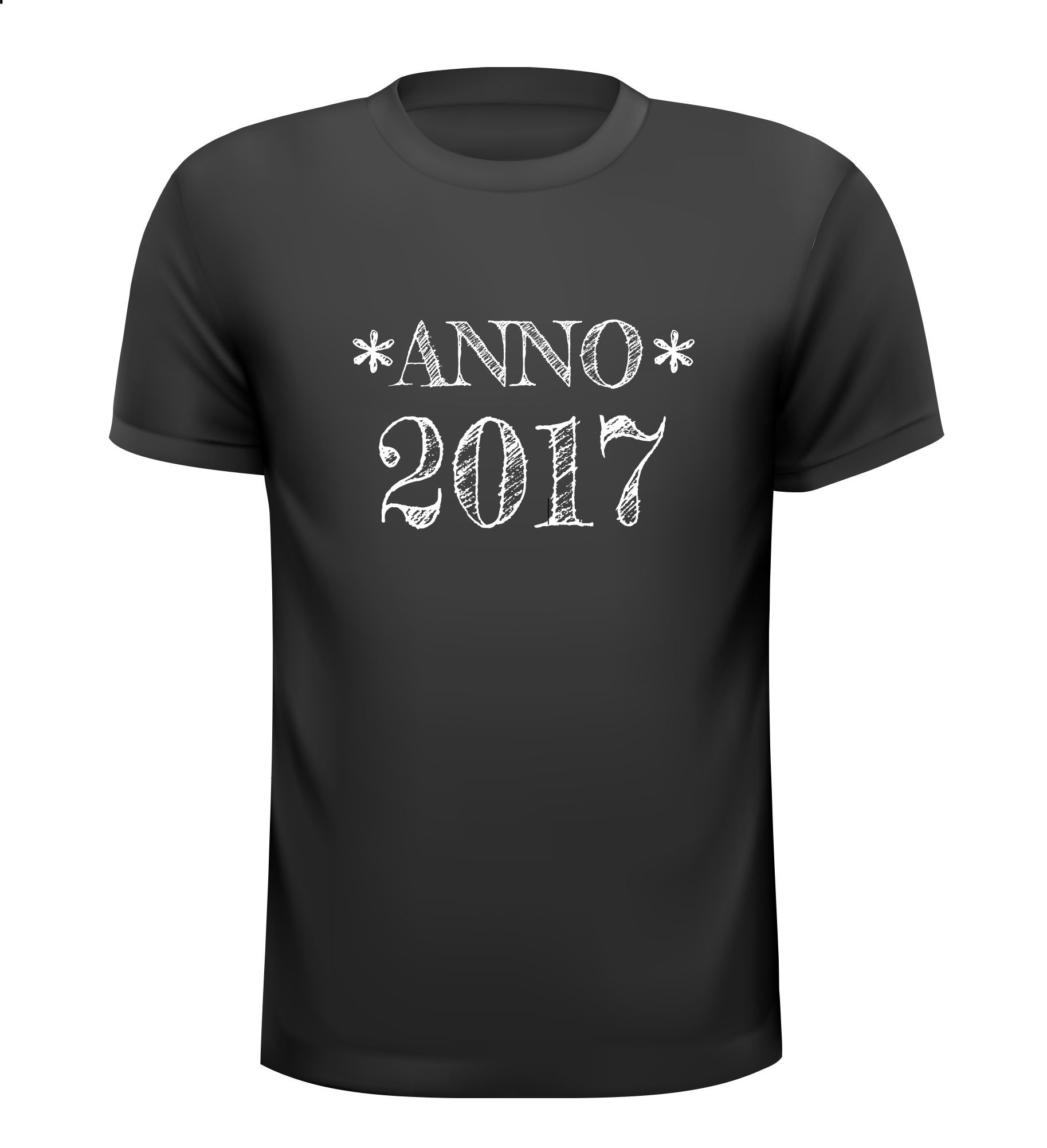 T-shirt vintage met tekst Anno 2017