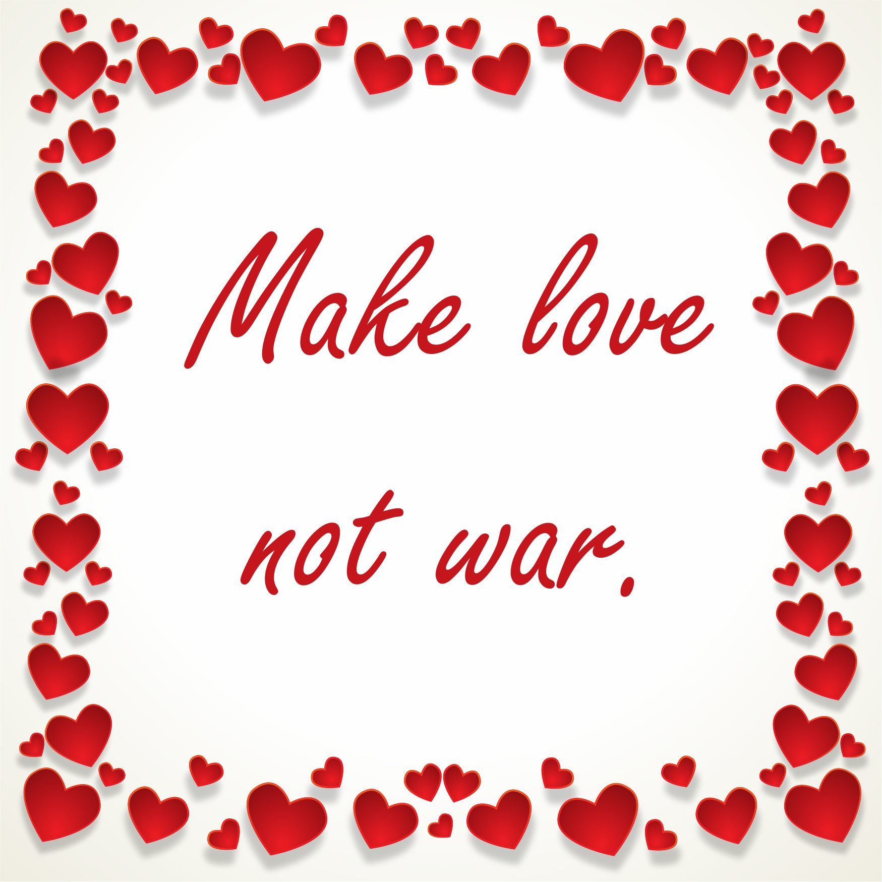 Tegeltje make love not war liefde geen oorlog