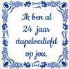 Tegeltje voor je Valentijn ik ben al 24 jaar stapelverliefd op jou!