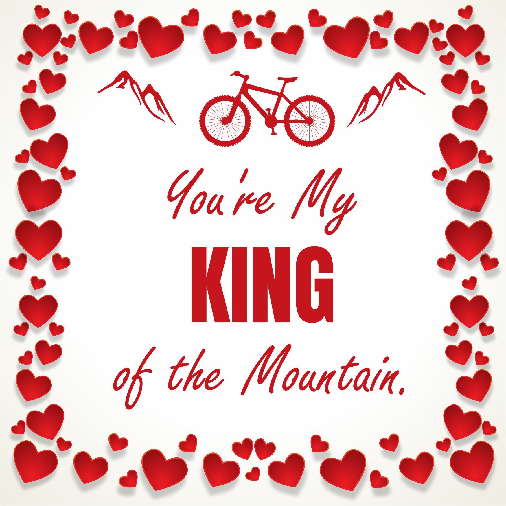 Valentijn cadeau tegeltjes grappig lief You're My King Of The Mountain