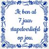 Valentijn tegeltje ik ben al 7 jaar stapelverliefd op jou! zeven jaar kantel punt relatie houden van liefde
