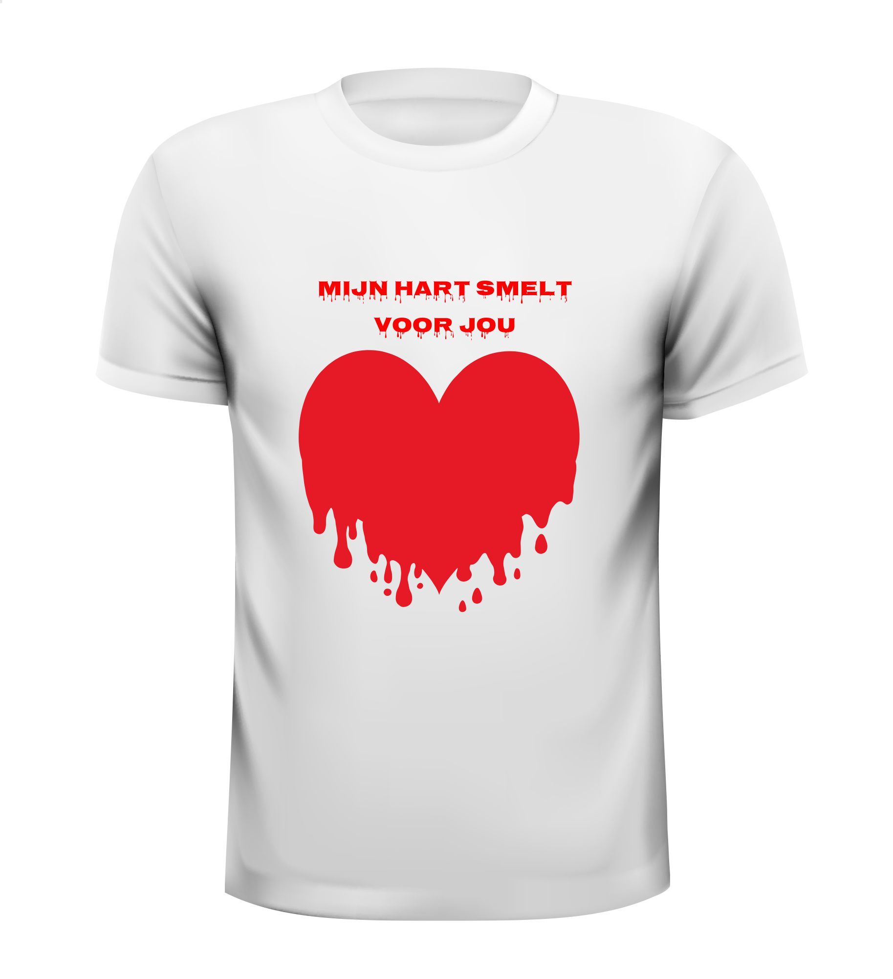 Valentijns T-shirt liefdes shirtje mijn hart smelt voor jou