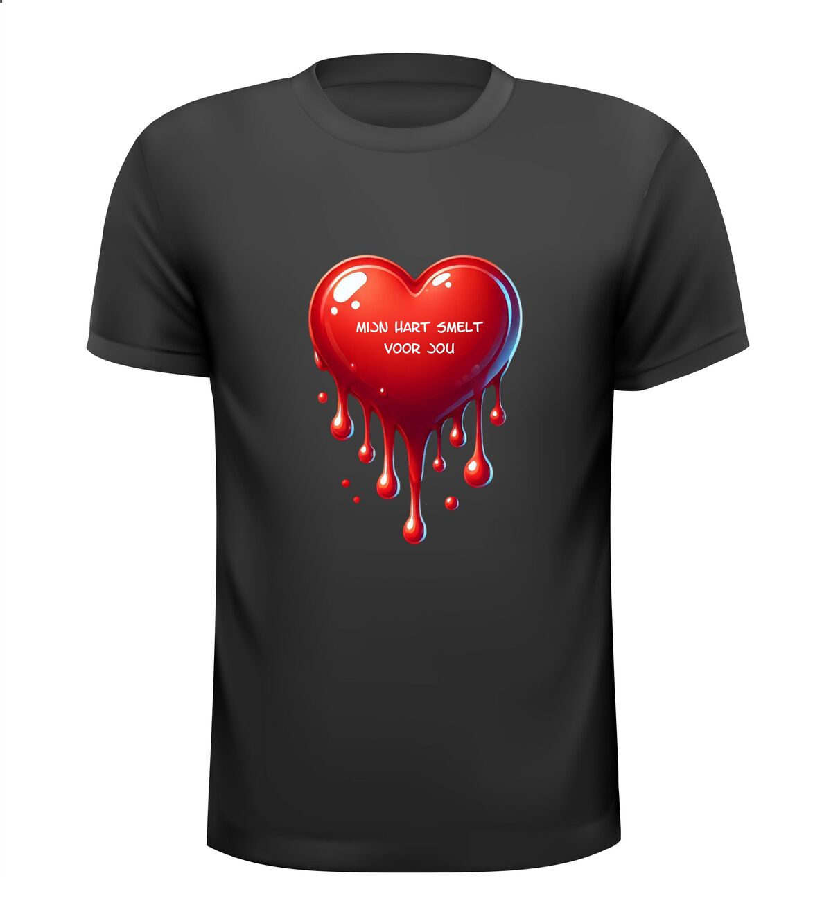 Valentijns T-shirt liefdes shirtje mijn hart smelt voor jou