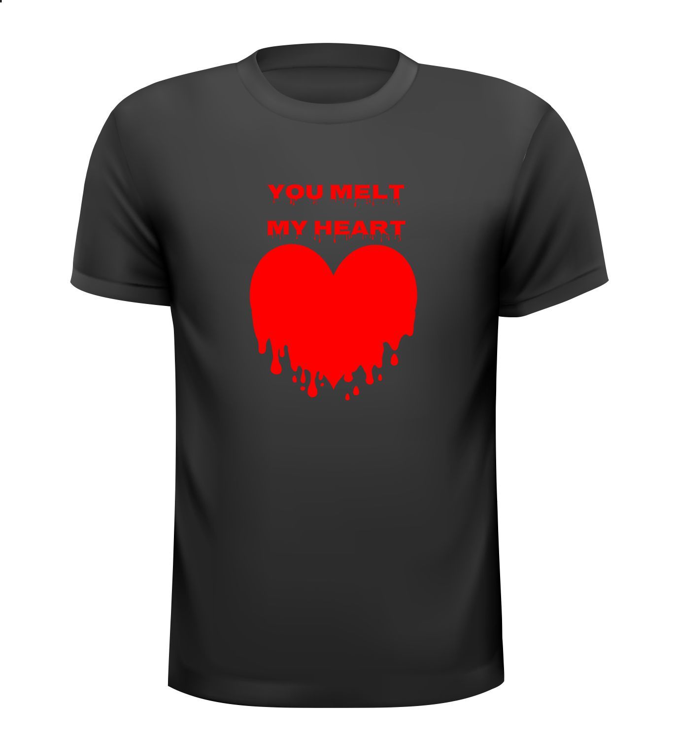 Valentijns T-shirt liefdes shirtje voor Valentijn you melt my heart kado