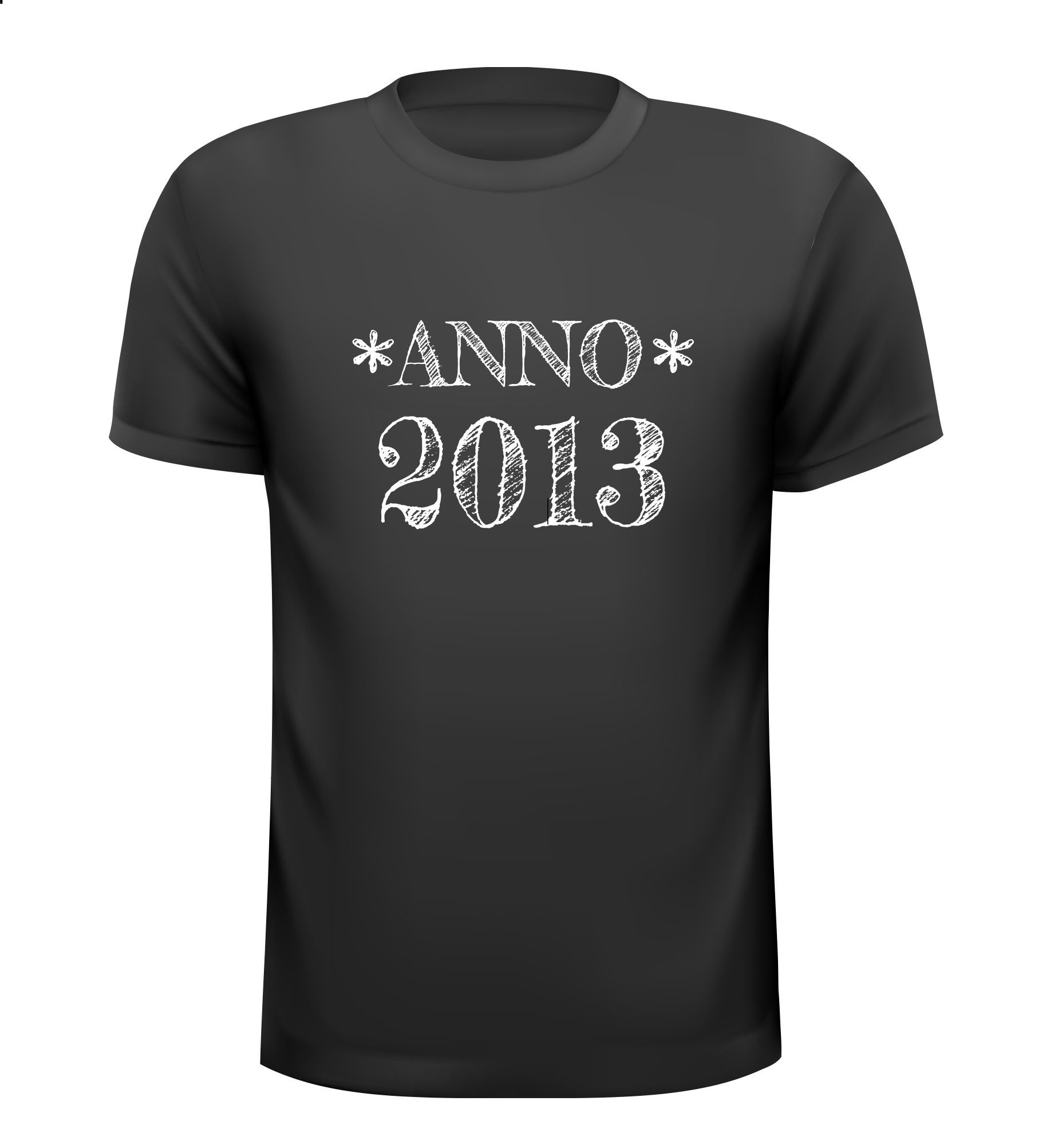 Vintage shirtje Anno 2013 tweeduizend dertien jaartal
