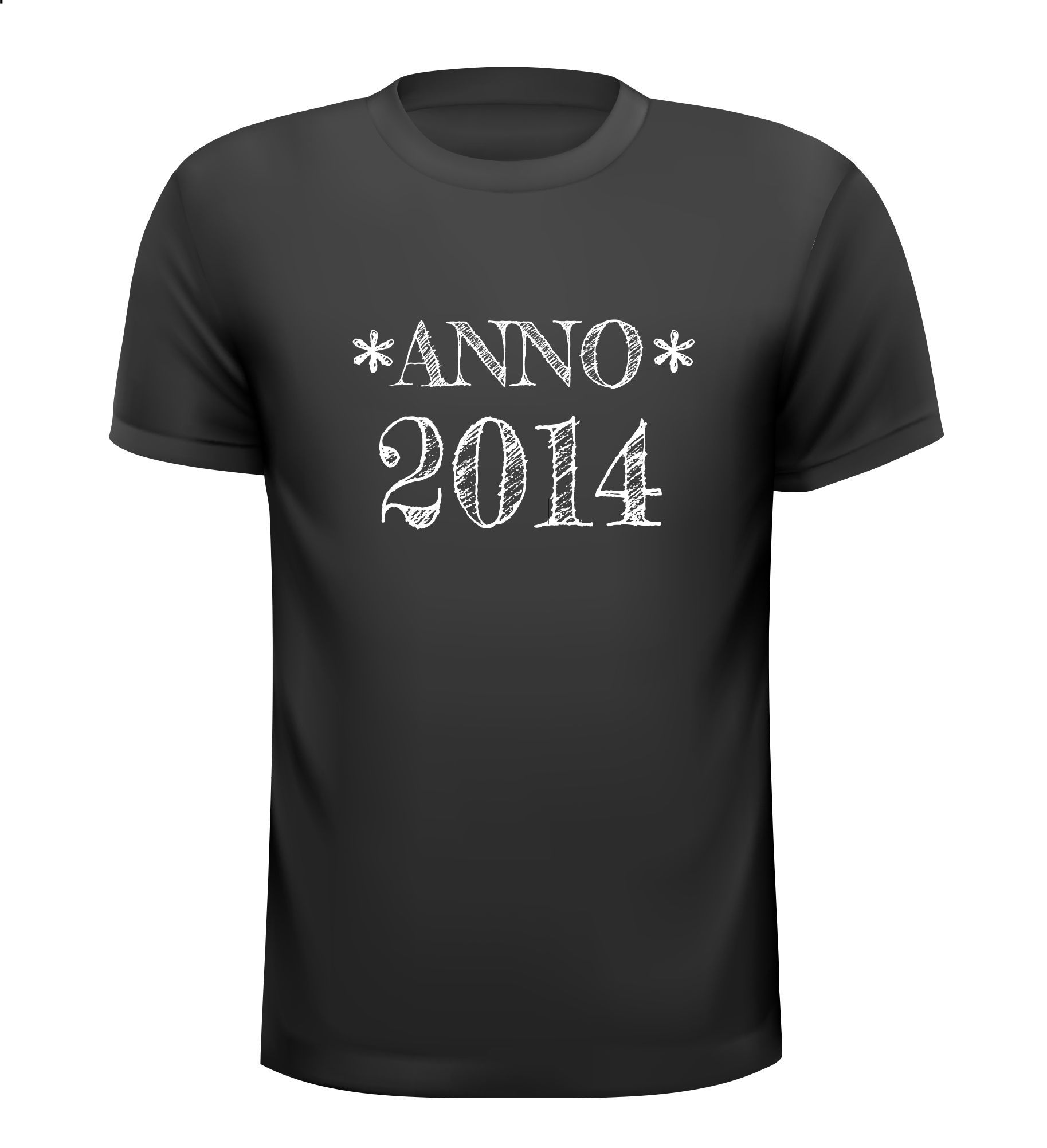 Vintage shirtje jaartal 2014 en de tekst Anno