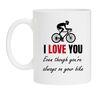 Witte mok een lief Valentijnscadeau voor wielrenners leuk lief I love you  Even Though youre always on your bike