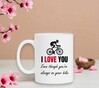 foto 4 Witte mok een lief Valentijnscadeau voor wielrenners leuk lief I love you  Even Though you're always on your bike