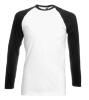 Baseball T-shirt Lange mouw wit met zwarte mouwen