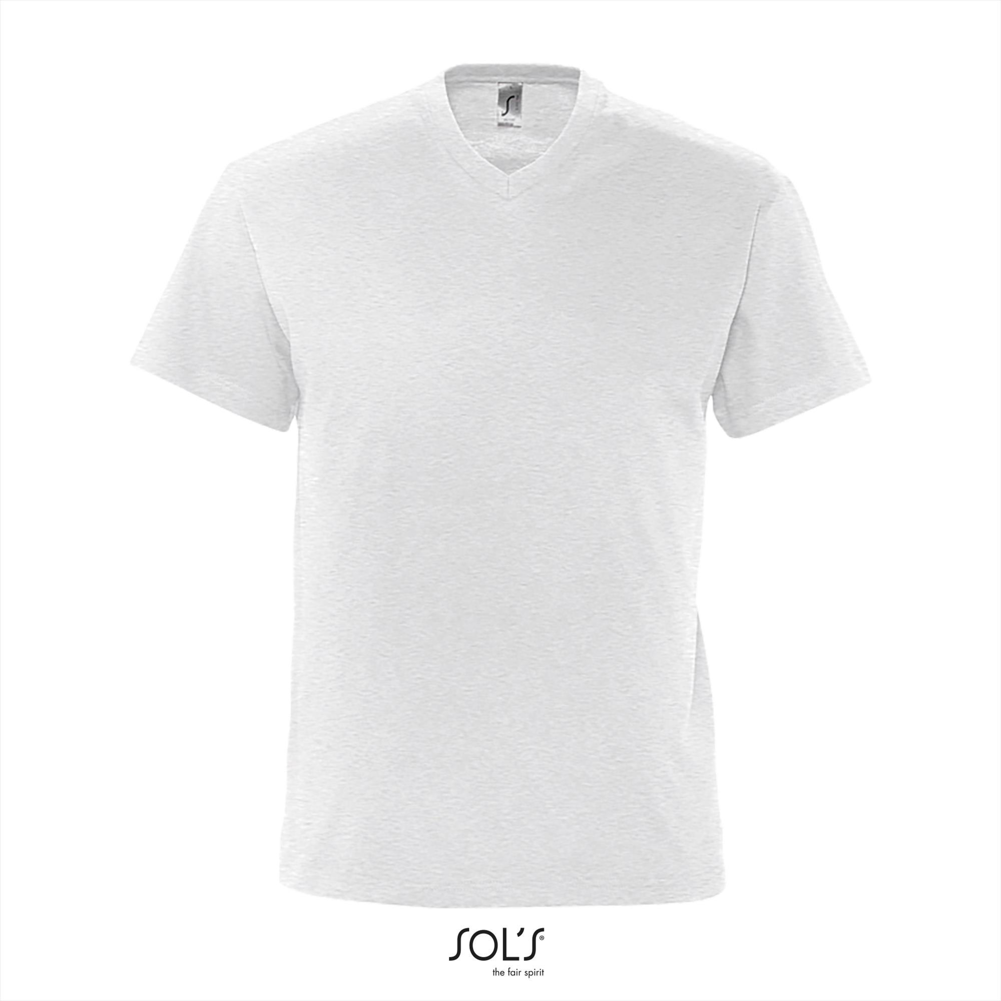 Heren T-shirt as wit met een V-neck Victory