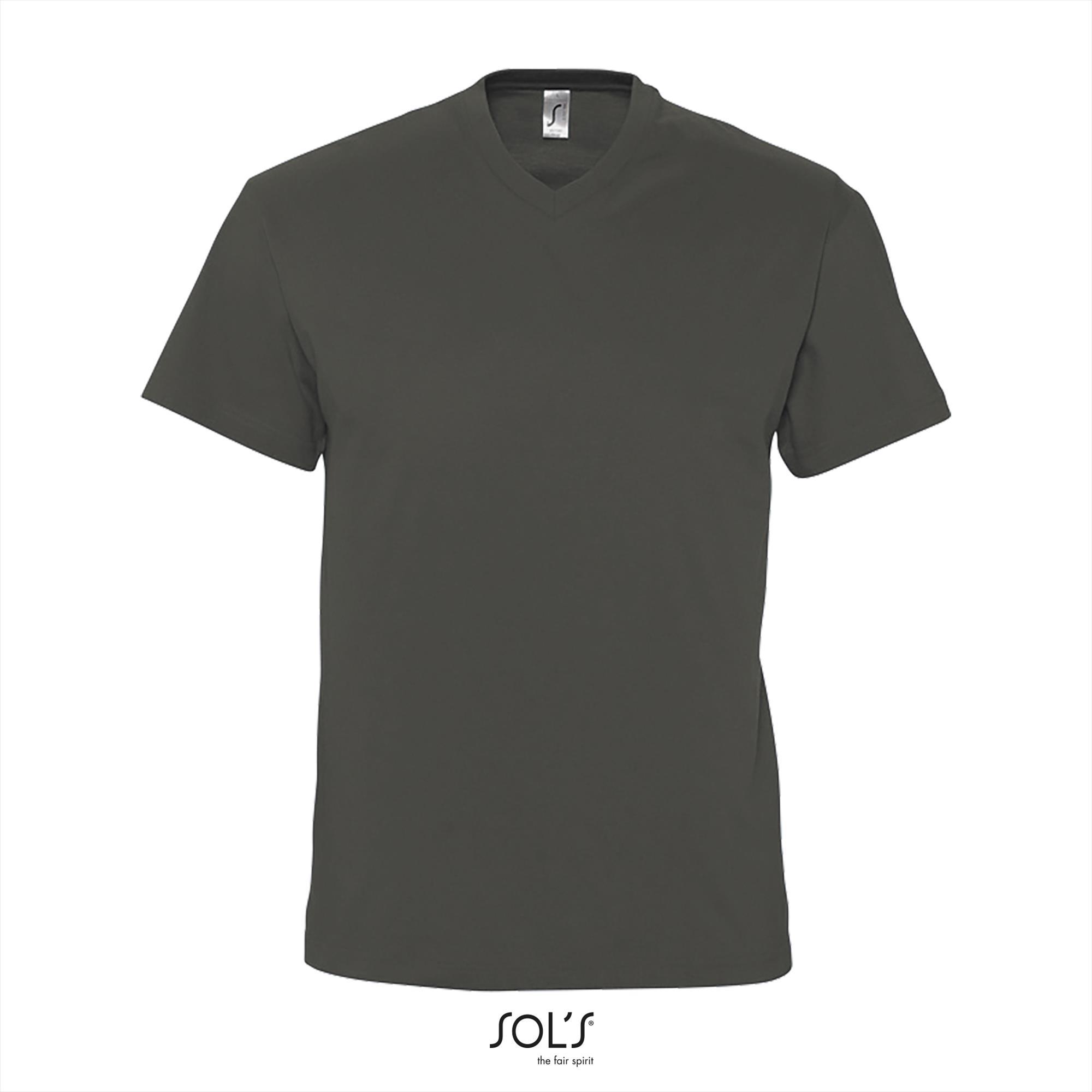 Heren T-shirt donkergrijs met een V-neck Victory