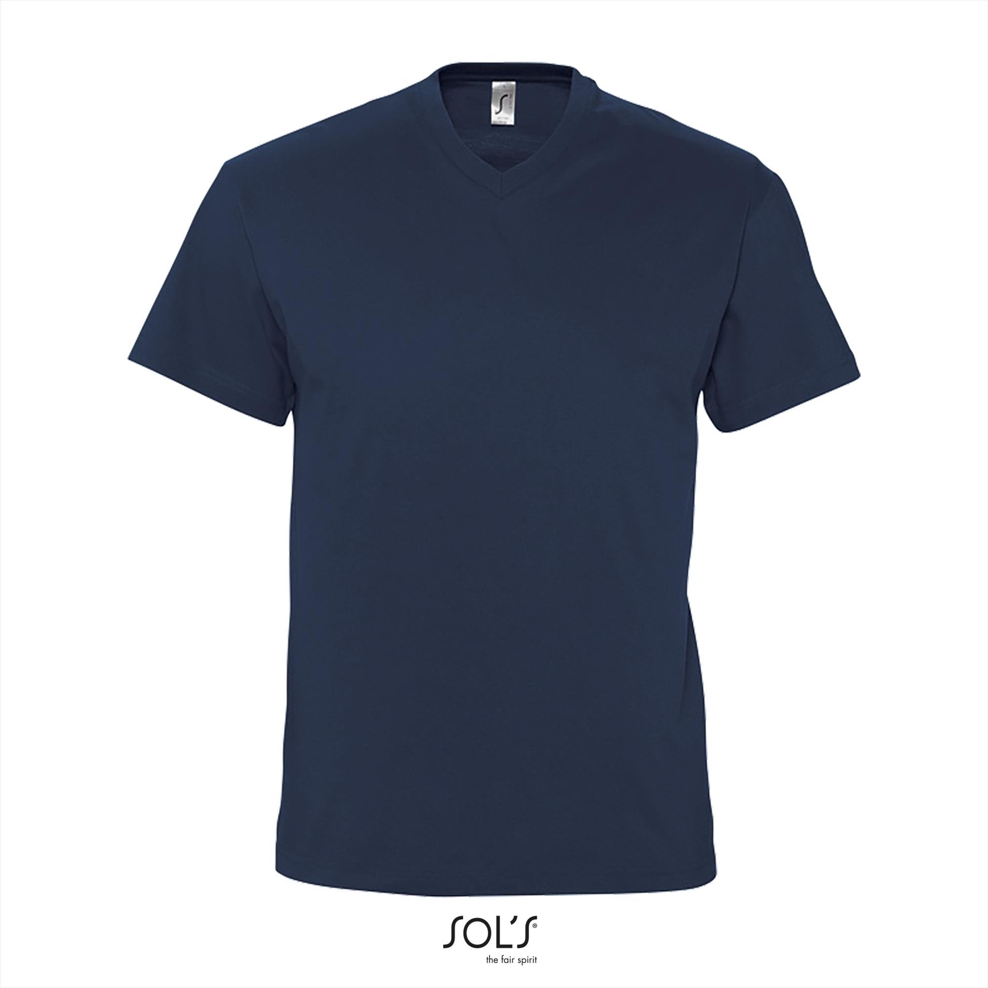 Heren T-shirt navy blue met een V-neck Victory marine blauw