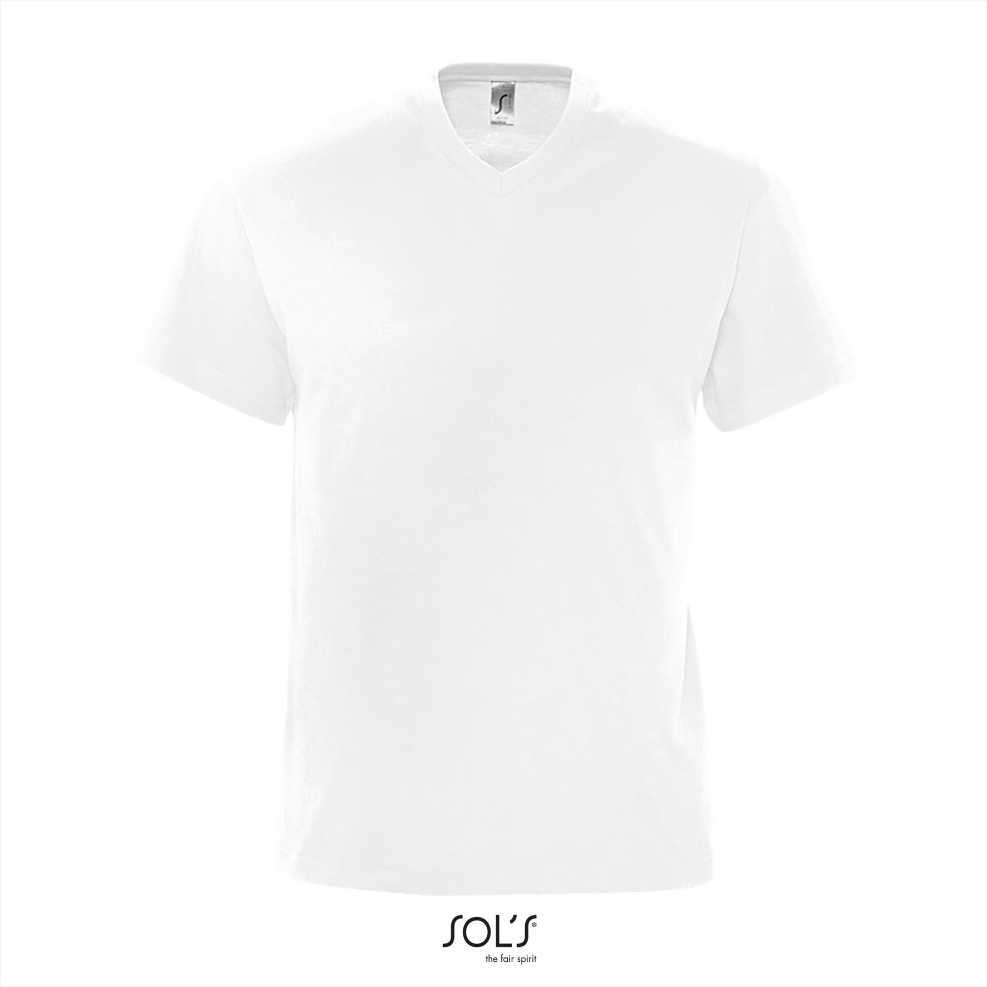 Heren T-shirt wit met een V-neck Victory