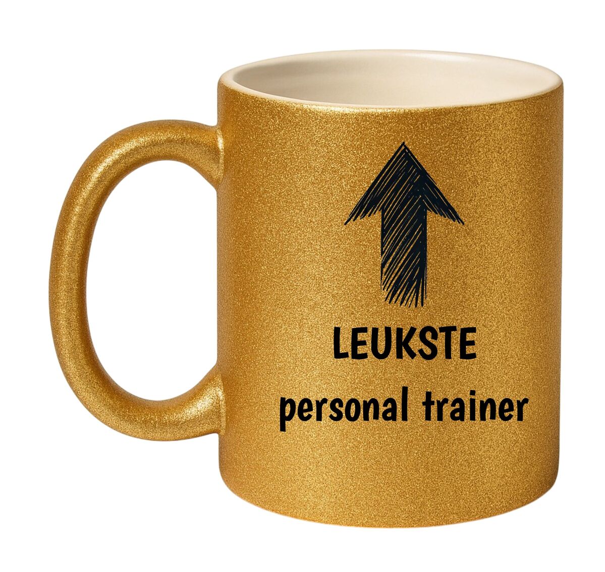 Mok met gouden glitters leukste personal trainer een trainer van goud