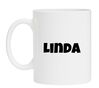 foto 1 Mok met naam de Linda meisjesnaam als opdruk