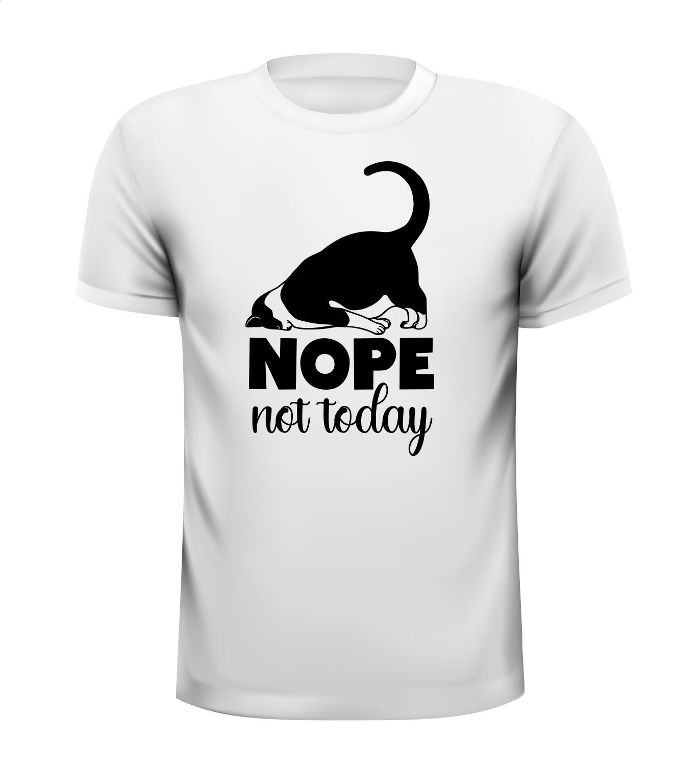 T-shirt nope not today kat die er geen zin in heeft!