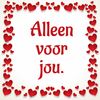 Tegeltje voor je Valentijn alleen voor jou