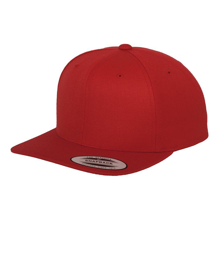 Klassieke Snapback pet rood met groene onderklep