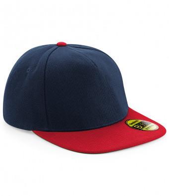 Originele platte Peak Snapback Cap Pet blauw met rood