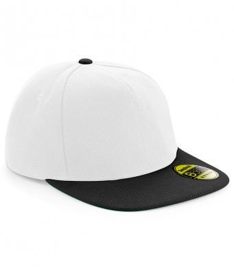 Originele platte Peak Snapback Cap Pet wit met zwart