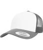 Retro gekleurde trucker pet grijs met wit