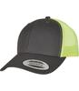 Retro Trucker pet tweekleurig grijs met neon groen