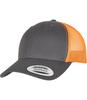 Retro Trucker pet tweekleurig grijs met neon oranje