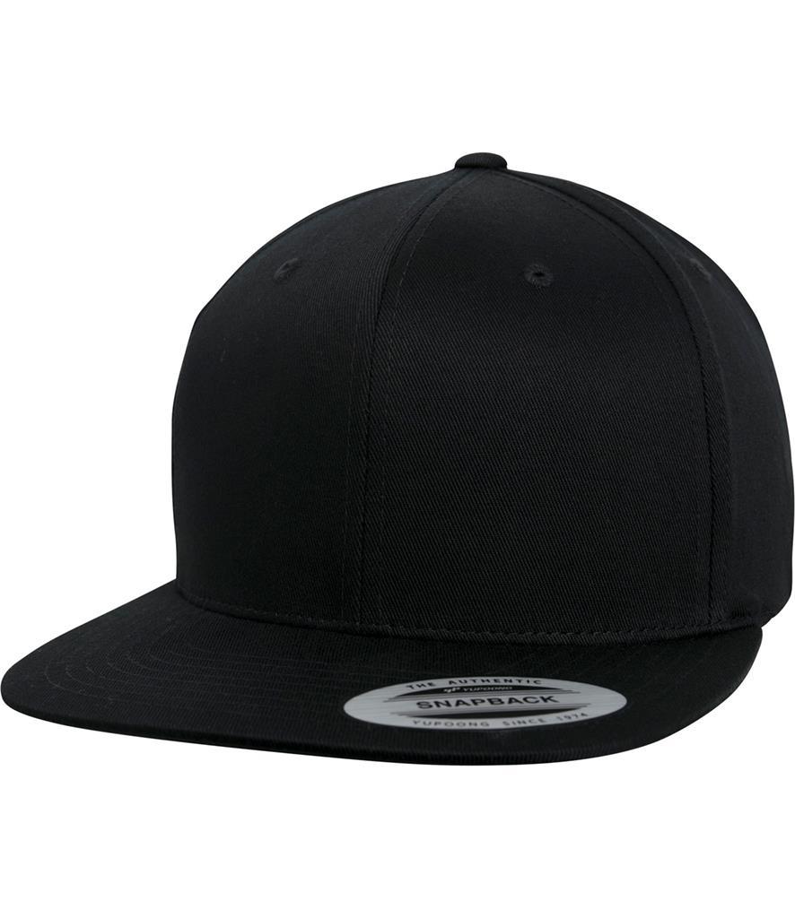 Snapback-pet van biologisch katoen zwart