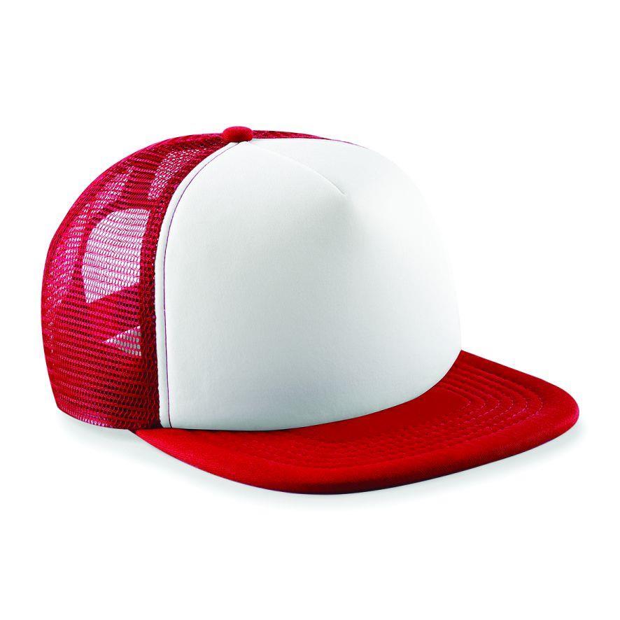 Vintage Snapback Trucker-pet Retro stijl rood met wit