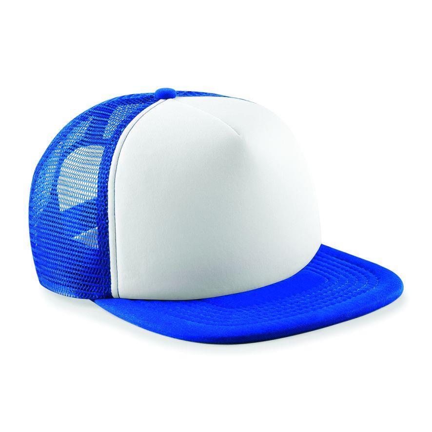 Vintage Snapback Trucker-pet Retro stijl Royal blauw met wit