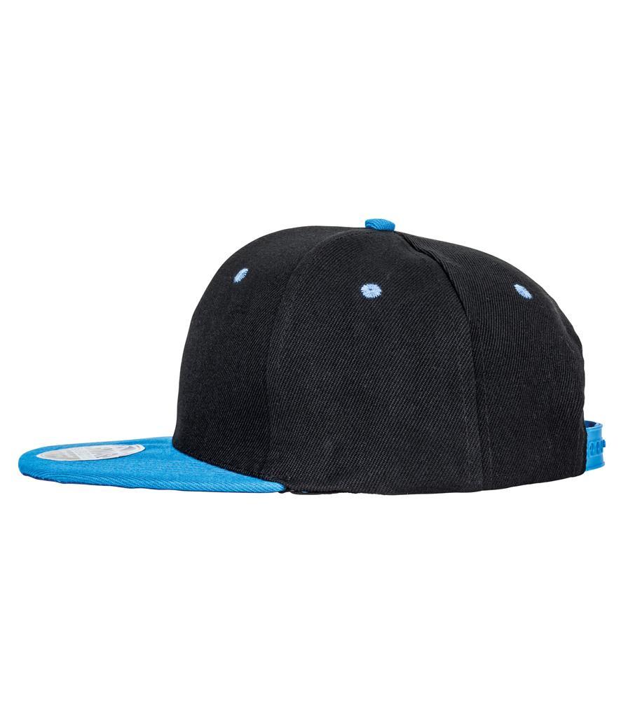 Zwarte Pet met de klep in de kleur blauw Volwassen Bronx Snapback Cap