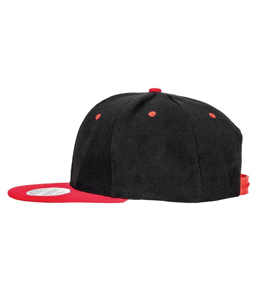 Zwarte Pet met de klep in de kleur rood Volwassen Bronx Snapback Cap