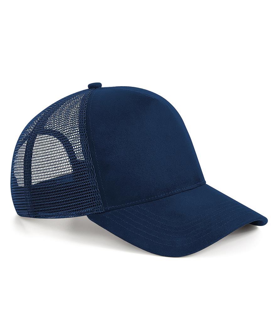 Suède Snapback Trucker Pet donkerblauw