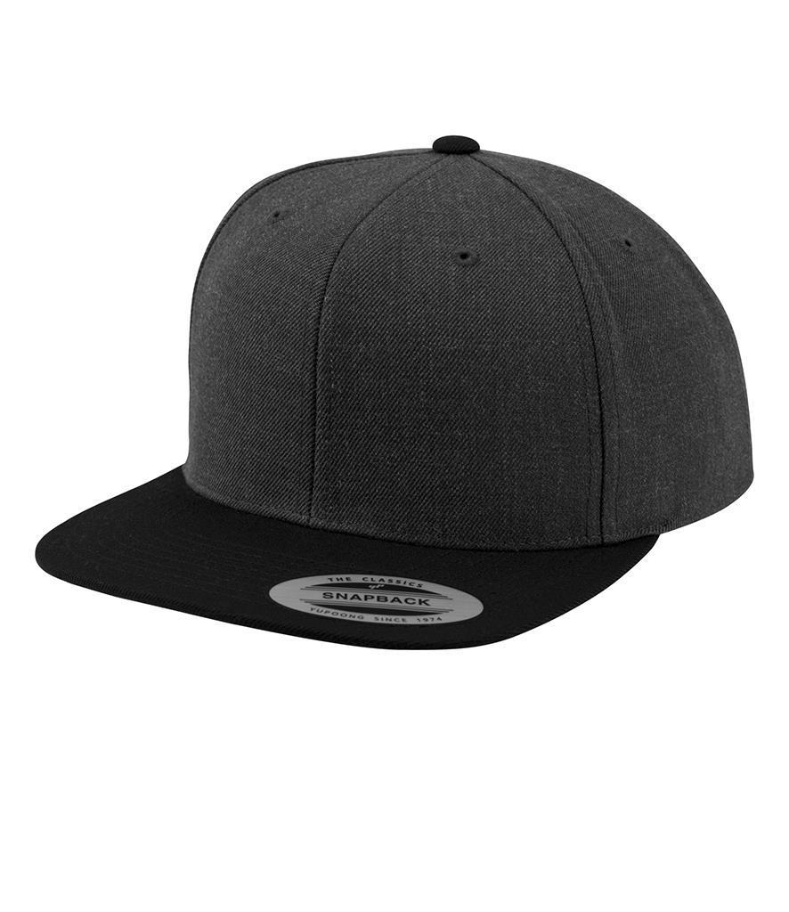 Tweekleurige klassieke snapback pet zwart met donkergrijs