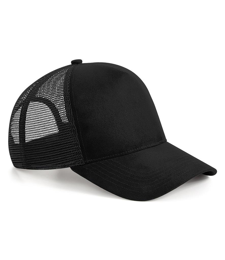 Zwart Suède Snapback Trucker pet