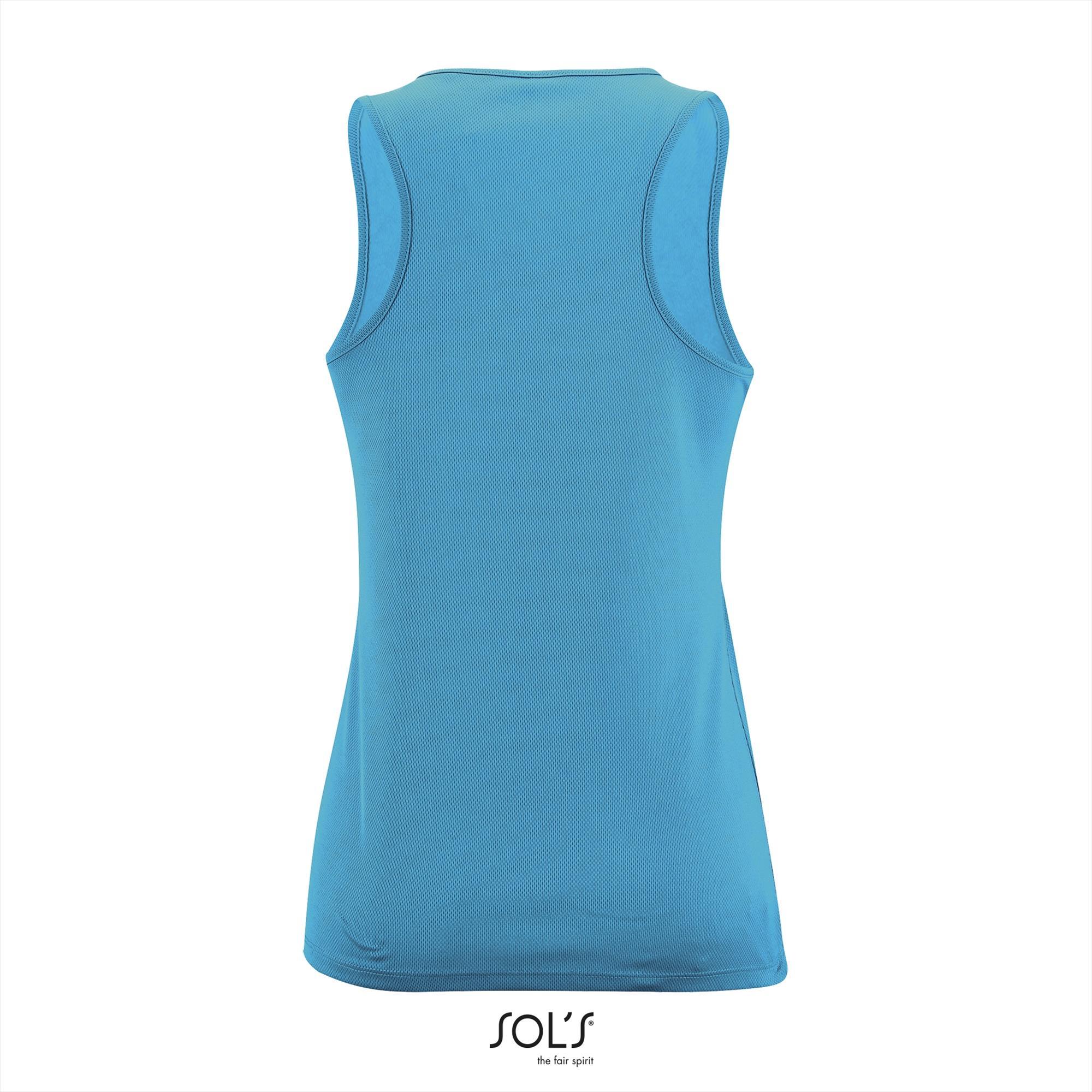 Aqua blauw dames tank top sport Polyester Sporttops