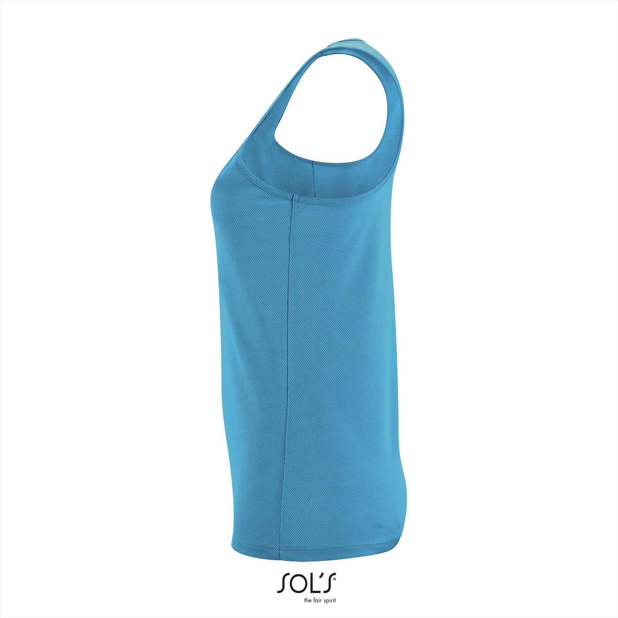 Aqua blauw dames tank top sport Polyester Sporttops
