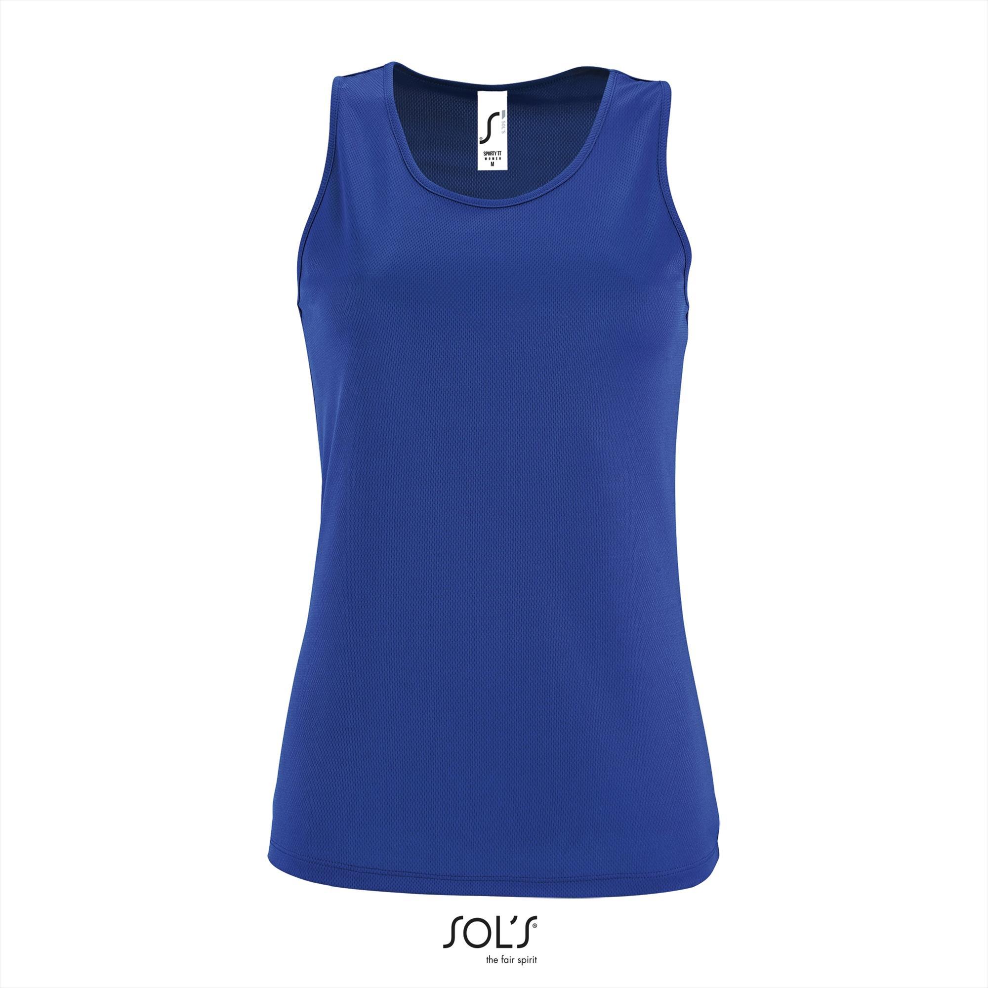 Blauwe dames tank top sport Polyester Sporttops