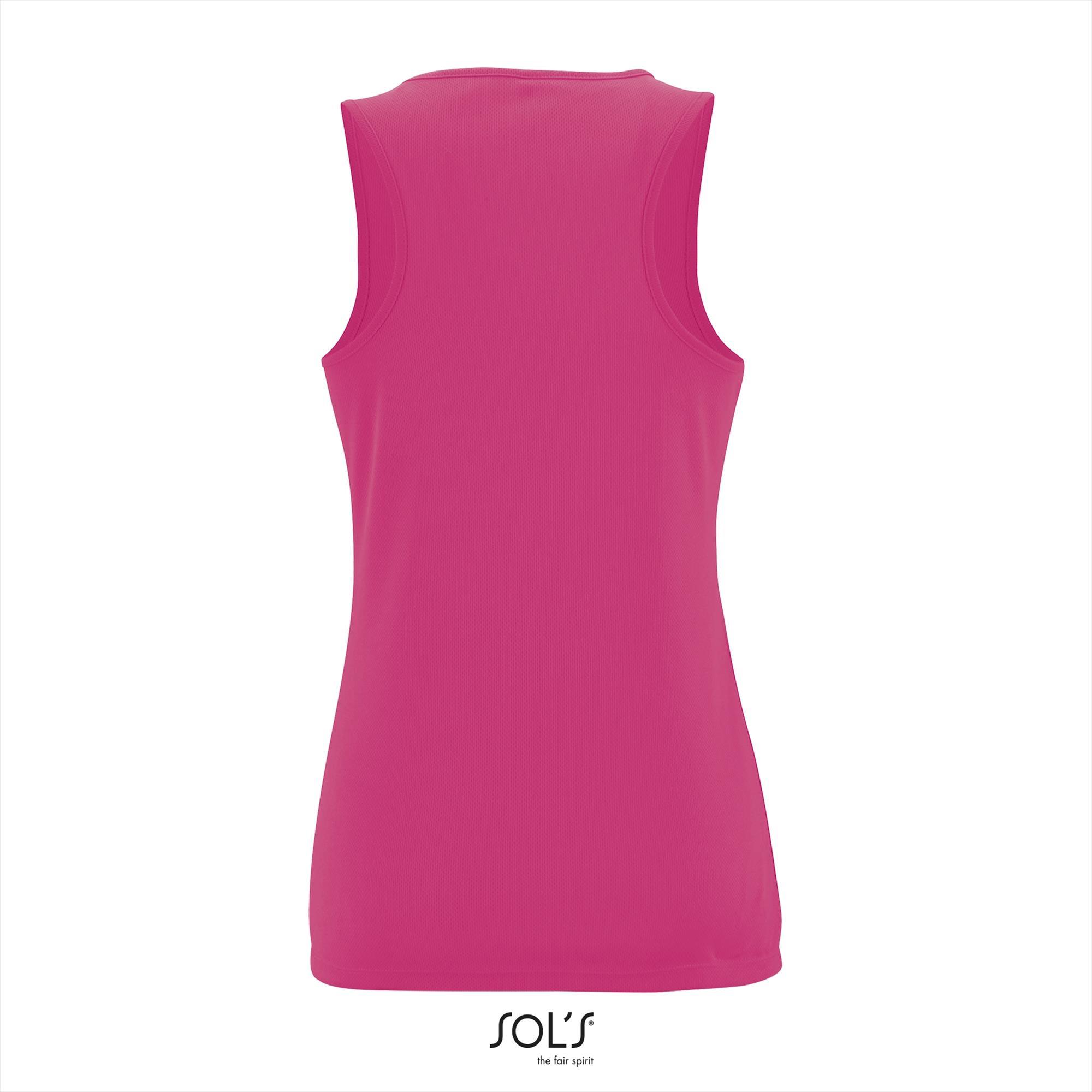 Dames tank top sport Polyester Sporttops Neon Roze